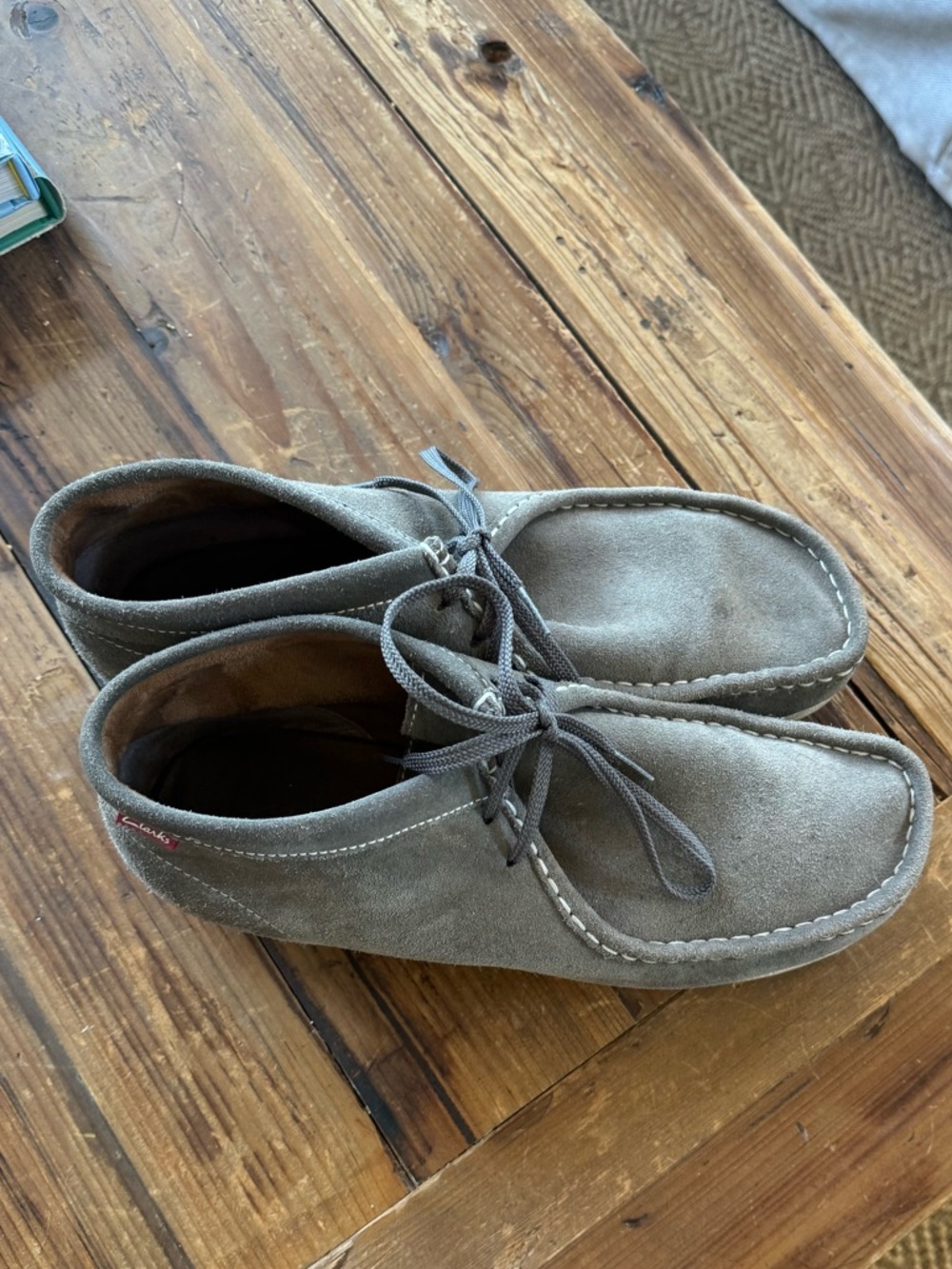 Clarks Suede Moc Toe Ankle Shoes